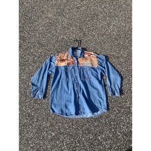 Vintage 90s Hand-stitched Embellished Farmland Custom Button Up Andrew’s Blues